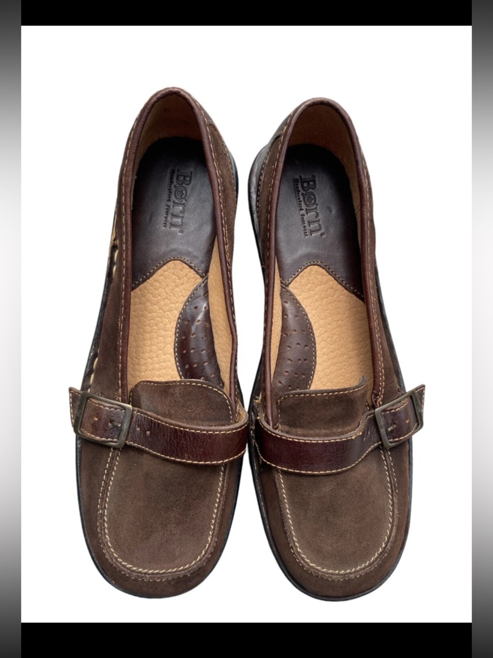 Born W61299 Mary Janes Flats Brown Suede/Leather Women’s 9/40.5 Poetcore Library